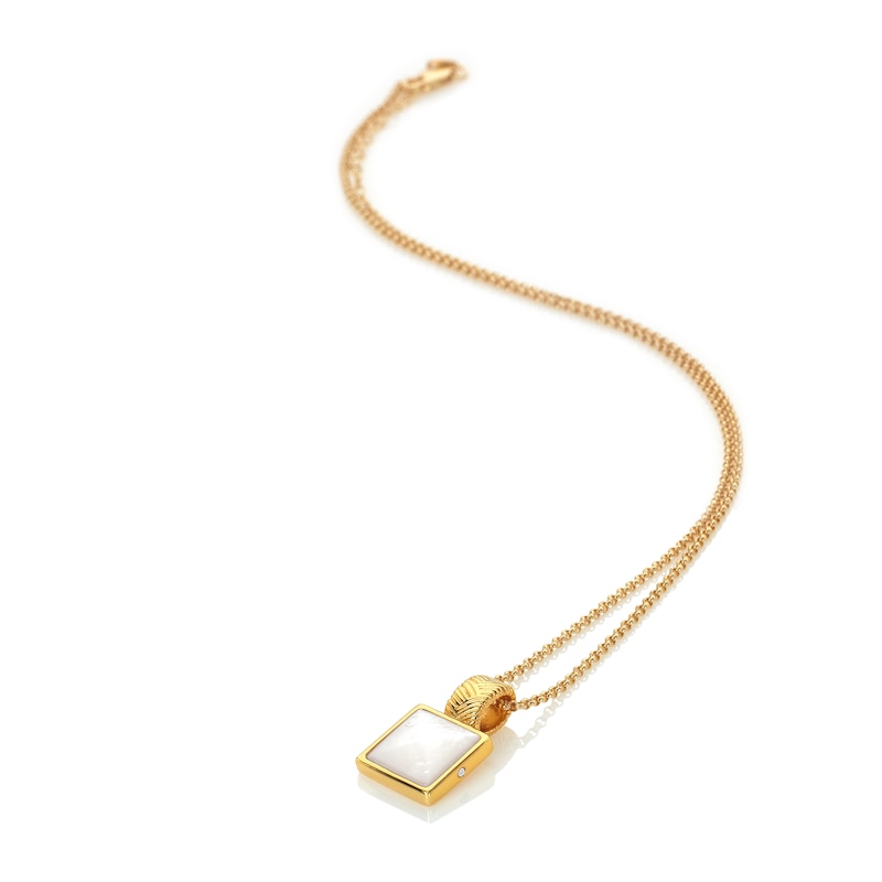 Main Image 2 of Hot Diamonds X Jac Jossa Calm 18ct Gold Plated MOP Sqaure Pendant
