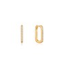 Thumbnail Image 1 of Ania Haie Glam Rock 14ct Gold Plated CZ Oval Hoop Earrings