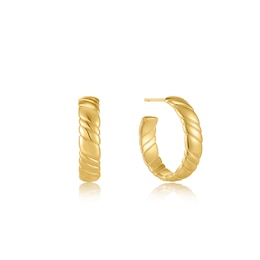 Ania Haie Smooth Operator 14ct Gold Plated Hoop Earrings