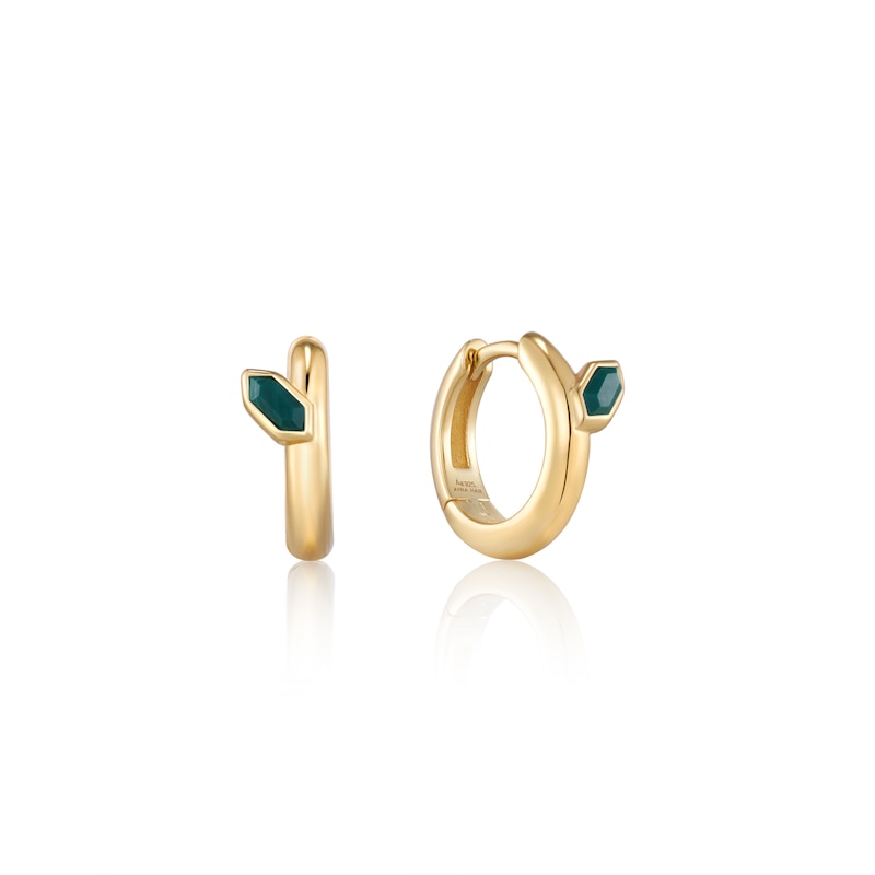 Ania Haie Second Nature 14ct Gold Plated Malachite Earrings