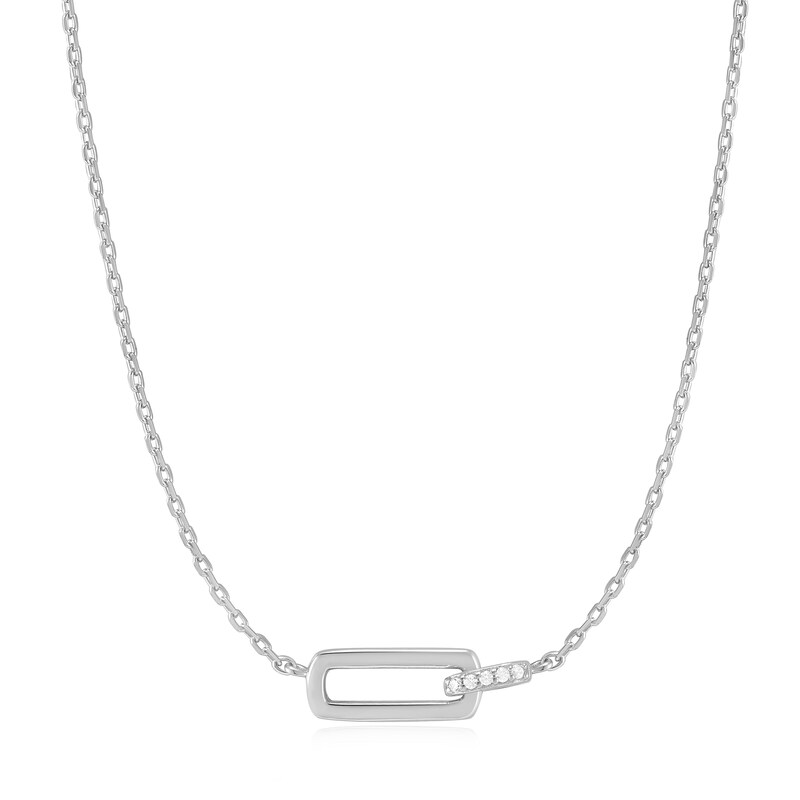 Main Image 1 of Ania Haie Glam Rock Sterling Silver CZ Interlock Necklace