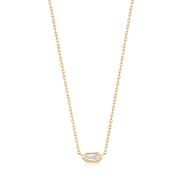 Ania Haie Dance Til' Dawn 14ct Gold Plated CZ Chain Necklace