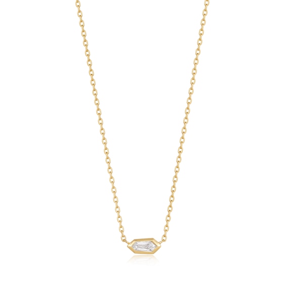 Ania Haie Dance Til Dawn 14ct Gold Plated CZ Chain Necklace