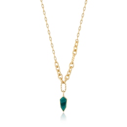 Ania Haie Second Nature 14ct Gold Plated Malachite Pendant Necklace