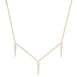 PD Paola 18ct Gold Plated CZ Peak Supreme Tip Chain Necklace