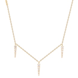 PD Paola 18ct Gold Plated CZ Peak Supreme Tip Chain Necklace