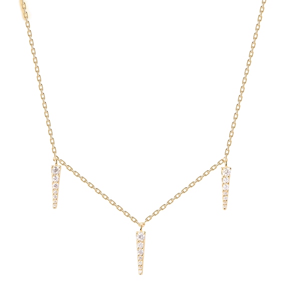 PD Paola 18ct Gold Plated CZ Peak Supreme Tip Chain Necklace