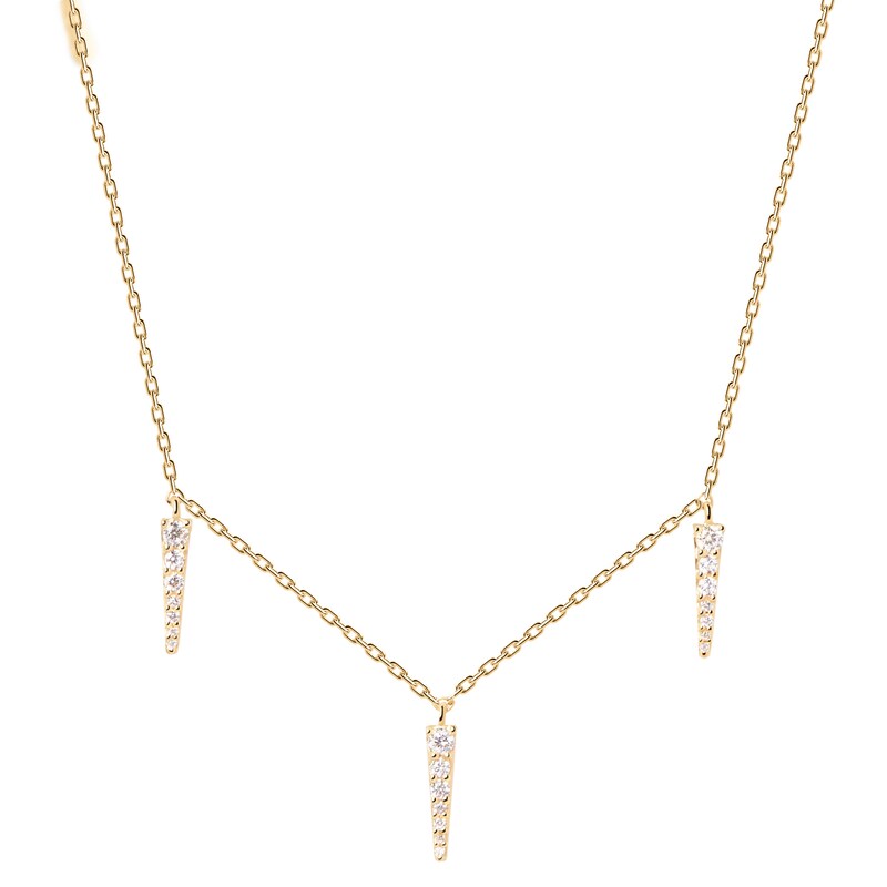 Main Image 1 of PD Paola 18ct Gold Plated CZ Peak Supreme Tip Chain Necklace