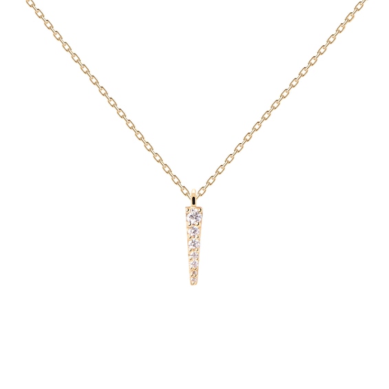 PD Paola 18ct Gold Plated CZ Peak Tip Chain Necklace