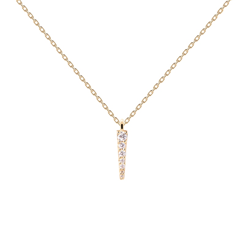 PD Paola 18ct Gold Plated CZ Peak Tip Chain Necklace