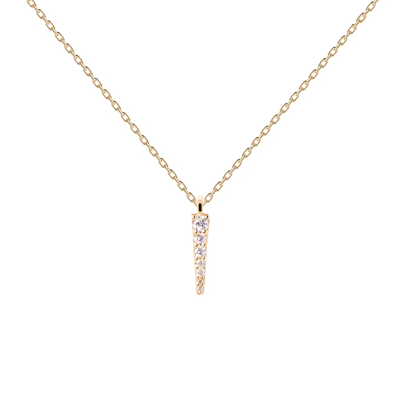 Main Image 1 of PD Paola 18ct Gold Plated CZ Peak Tip Chain Necklace