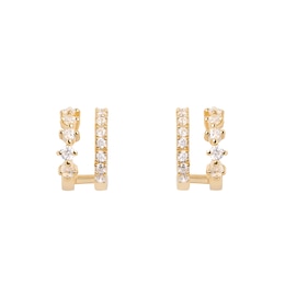 PD Paola 18ct Gold Plated CZ Huggie Earrings