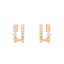PD Paola 18ct Gold Plated CZ Huggie Earrings