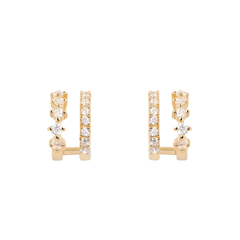 Main Image 1 of PD Paola 18ct Gold Plated CZ Huggie Earrings