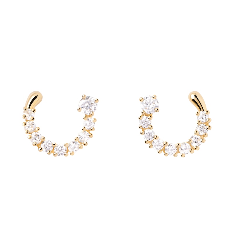 PD Paola 18ct Gold Plated CZ Open Circle Earrings