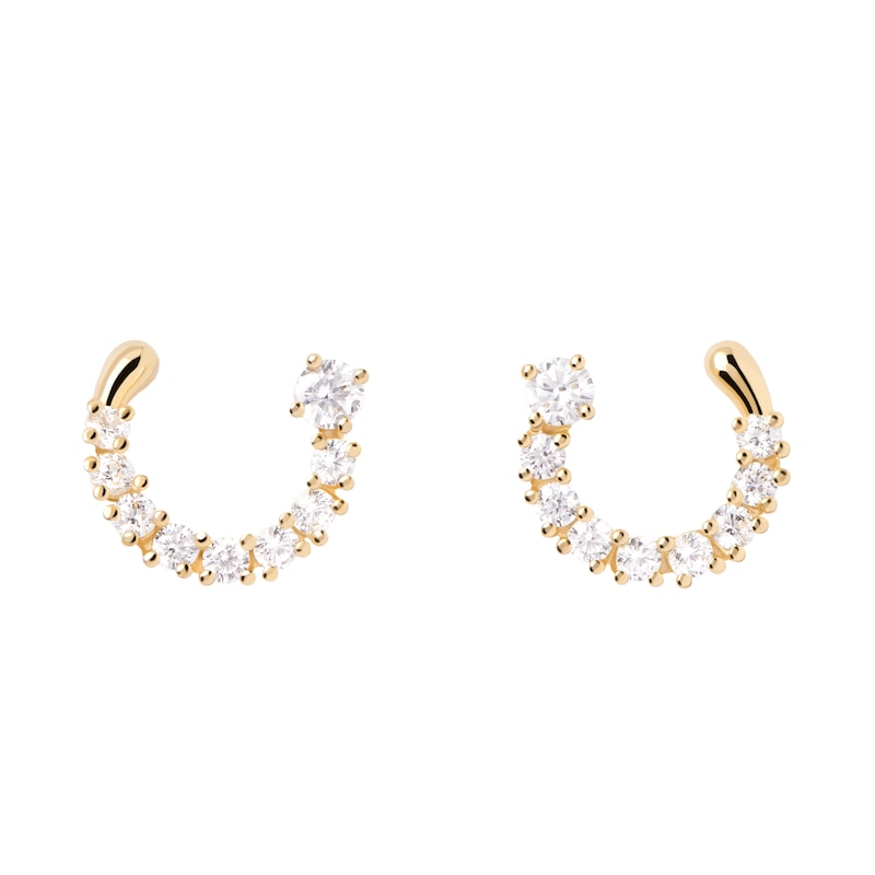 Main Image 1 of PD Paola 18ct Gold Plated CZ Open Circle Earrings