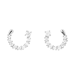 PD Paola Sterling Silver CZ Open Circle Earrings