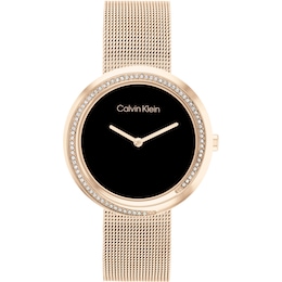 Calvin Klein Ladies' Gold Tone Ion Plated Mesh Bracelet Watch
