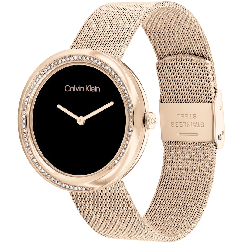 Main Image 2 of Calvin Klein Ladies' Gold Tone Ion Plated Mesh Bracelet Watch