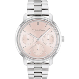 Calvin Klein Ladies' Pink Dial Stainless Steel Bracelet Watch