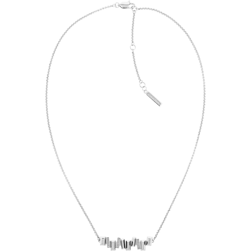 Calvin Klein Luster Stainless Steel Necklace With Crystals