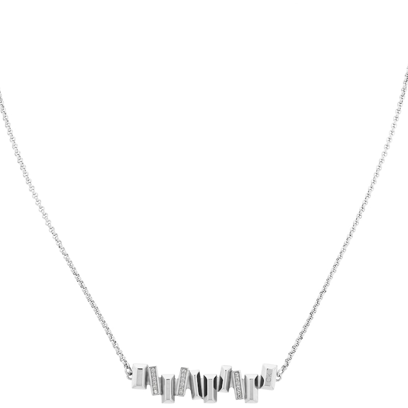 Calvin Klein Luster Stainless Steel Necklace With Crystals