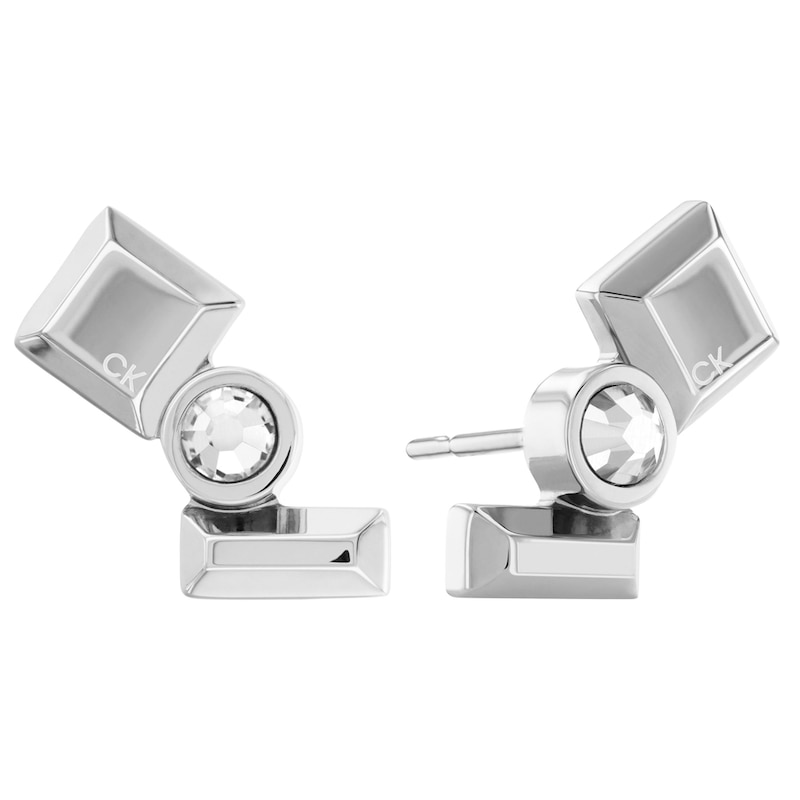 Main Image 1 of Calvin Klein Luster Stainless Steel Earrings With Crystals