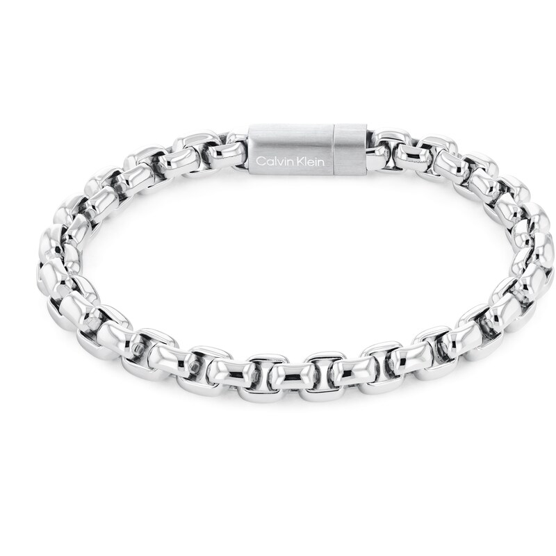 Main Image 1 of Calvin Klein Stainless Steel Brushed Box Chain Bracelet
