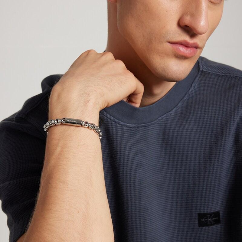 Main Image 3 of Calvin Klein Stainless Steel Brushed Box Chain Bracelet