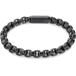 Calvin Klein Polished IP Black Brushed Box Chain Bracelet