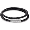 Thumbnail Image 0 of Calvin Klein Black Leather And Steel Wrap Bracelet