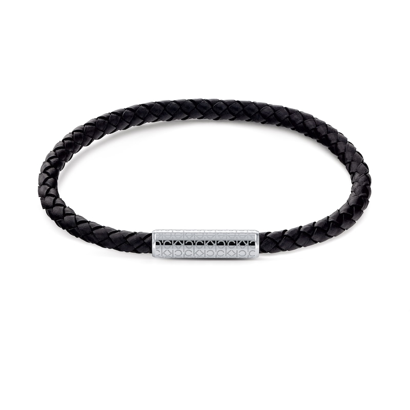 Calvin Klein Leather And Stainless Steel Wrap Bracelet.