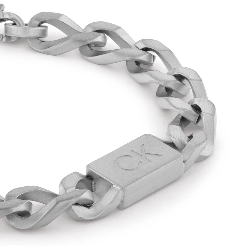 Calvin Klein Men's Two Tone Stainless Steel Chain Bracelet - Metallic