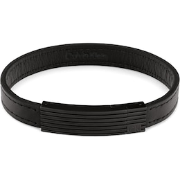Calvin Klein Men's Black Circuit Leather Bracelet