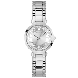 Guess Ladies' Silver Crystal Clear Watch