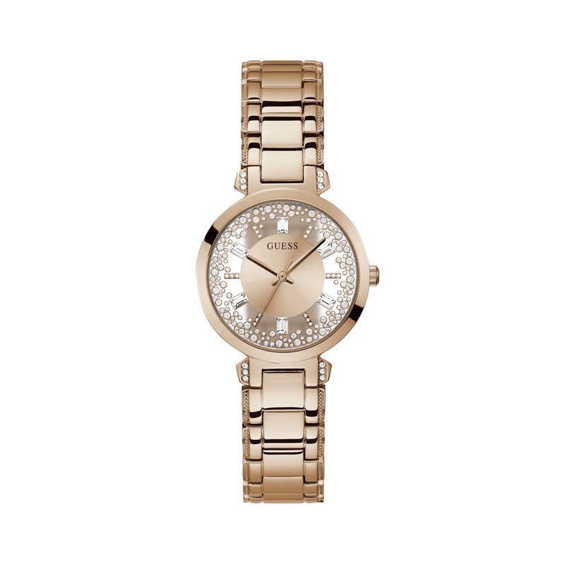 Guess Ladies' Rose Gold Crystal Clear Watch