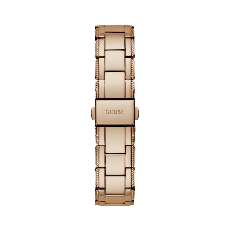 Guess Ladies' Clear Crystal Dial Rose Gold Tone Bracelet Watch