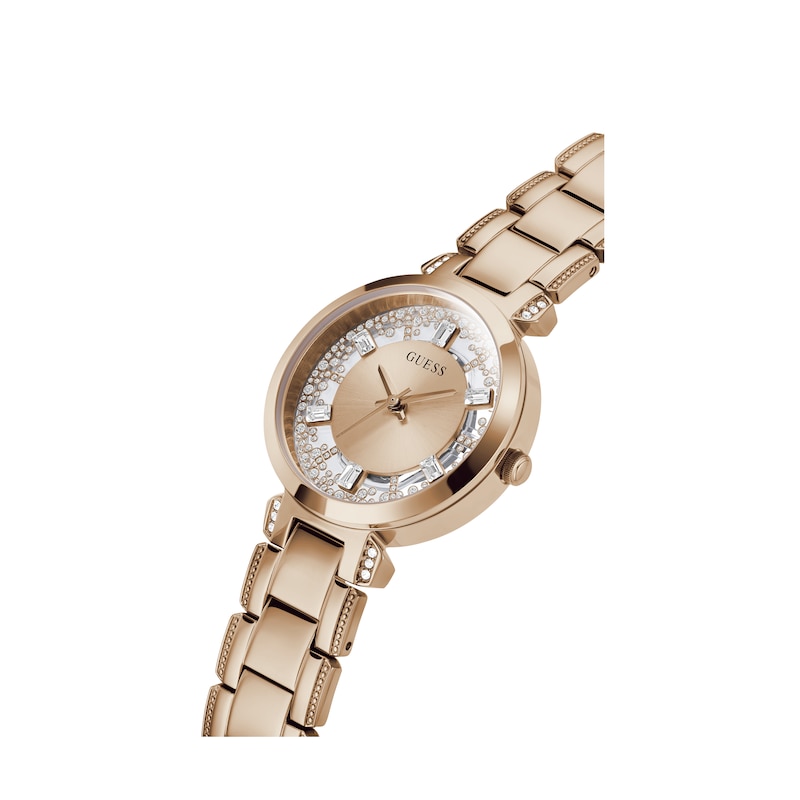 Guess Ladies' Rose Gold Crystal Clear Watch