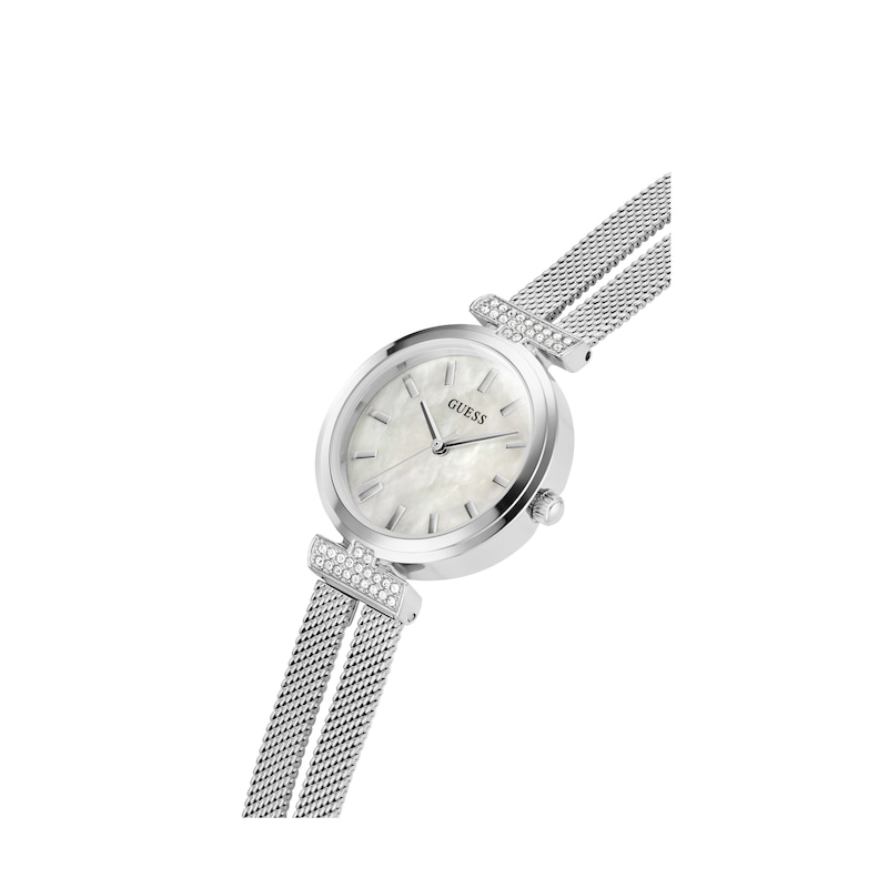 Main Image 4 of Guess Ladies' Mother of Pearl Dial Silver Tone Mesh Strap Watch