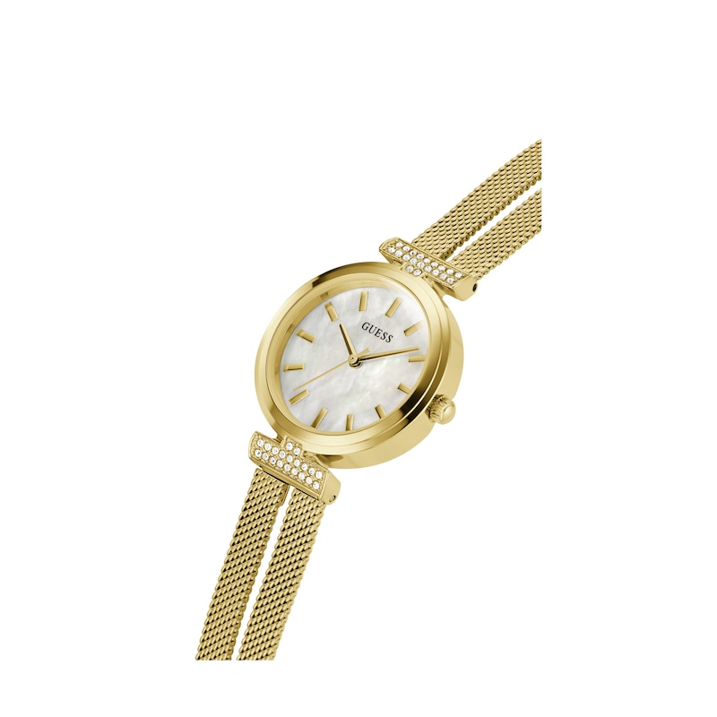 Main Image 4 of Guess Ladies' Mother of Pearl Dial Gold Tone Mesh Strap Watch
