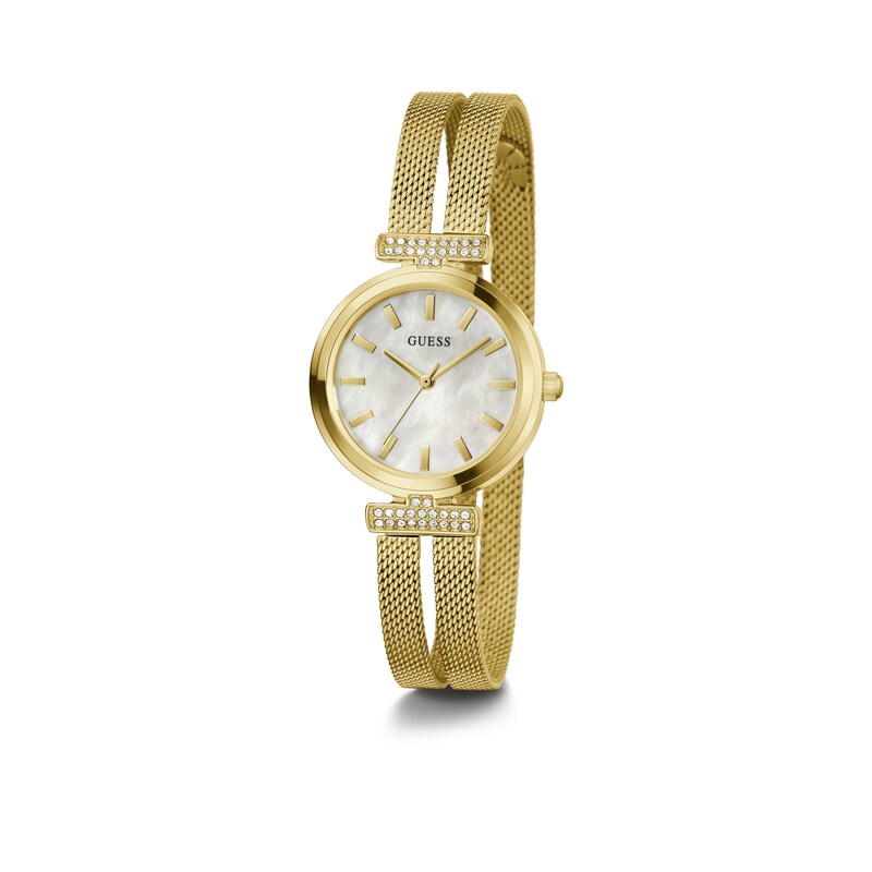 Main Image 5 of Guess Ladies' Mother of Pearl Dial Gold Tone Mesh Strap Watch