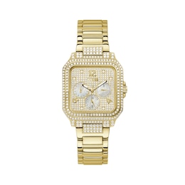 Guess Deco Ladies' Stone Set  Bezel Gold Tone Bracelet Watch