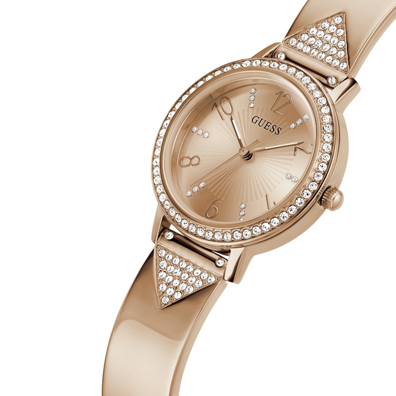 Main Image 4 of Guess Tri Luxe Ladies' Rose Gold Tone Half Bangle Watch