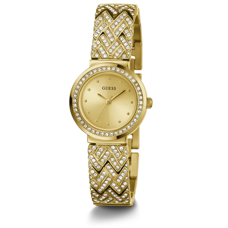 Main Image 5 of Guess Treasure Ladies' Gold Tone Stone Set Half Bangle Watch