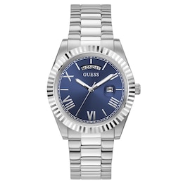 Guess Connoisseur Men's Blue Dial Stainless Steel Bracelet Watch