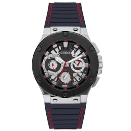 Guess Circuit Men's Chronograph Dial Navy Silicone Strap Watch