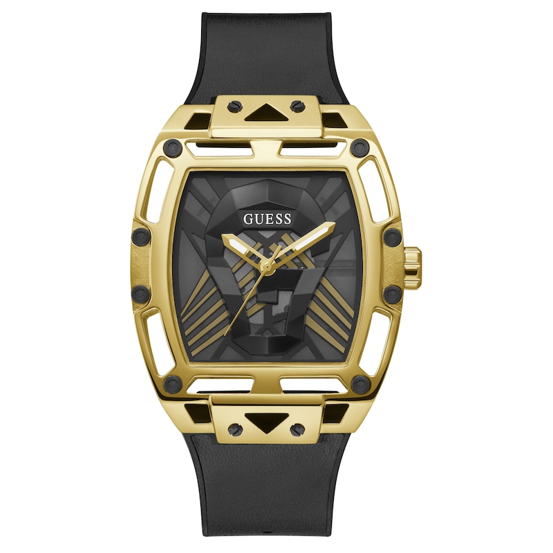 Main Image 1 of Guess Legend Men's Detailed Dial Black Silicone Strap Watch