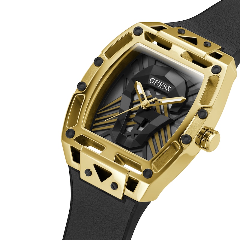 Main Image 4 of Guess Legend Men's Detailed Dial Black Silicone Strap Watch