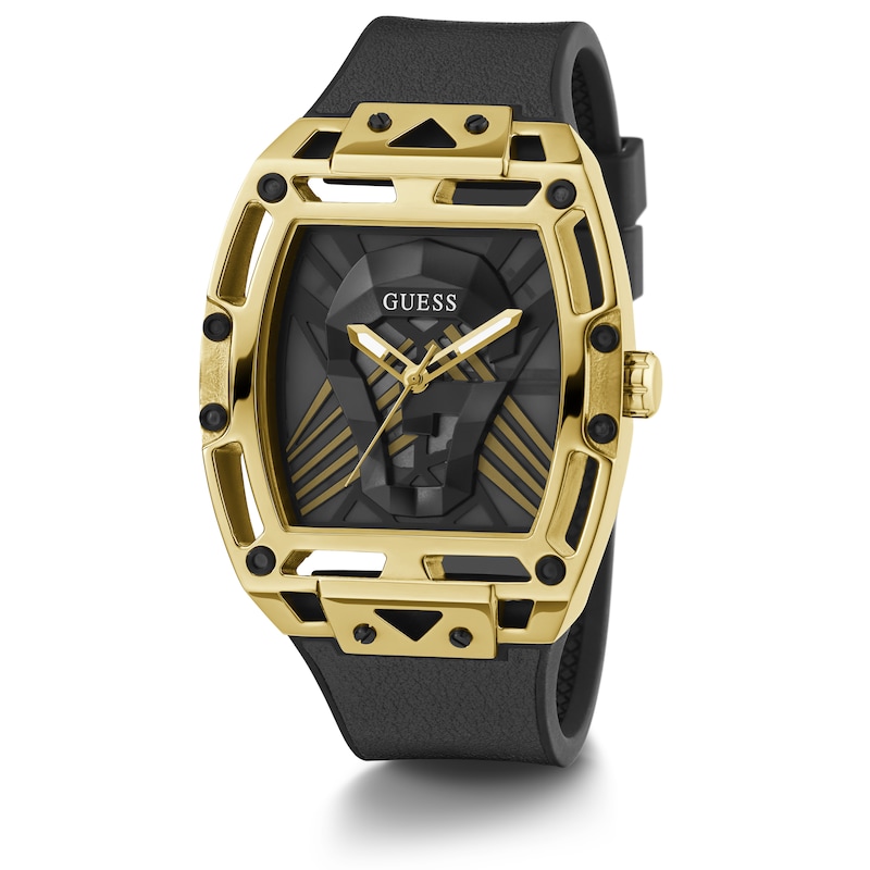 Main Image 5 of Guess Legend Men's Detailed Dial Black Silicone Strap Watch