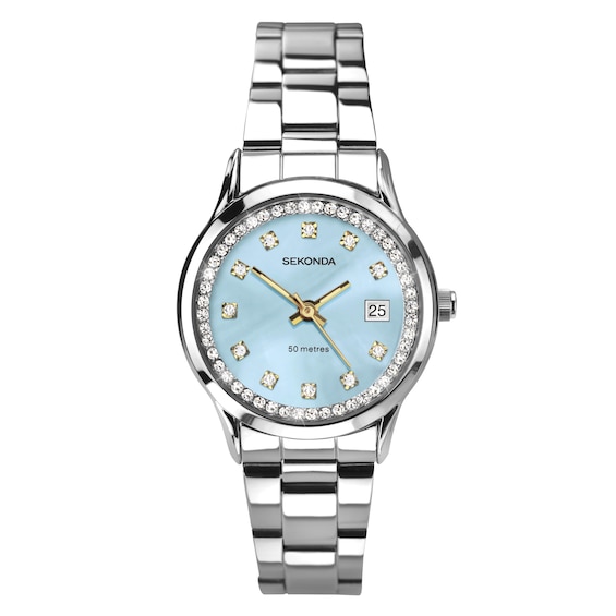 Sekonda Catherine Crystal Blue Mother of Pearl Silver Tone B
